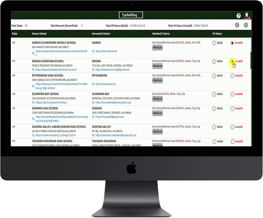IEI third party data overlays screen