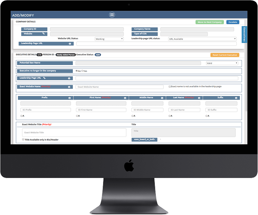 IEI internet research screen